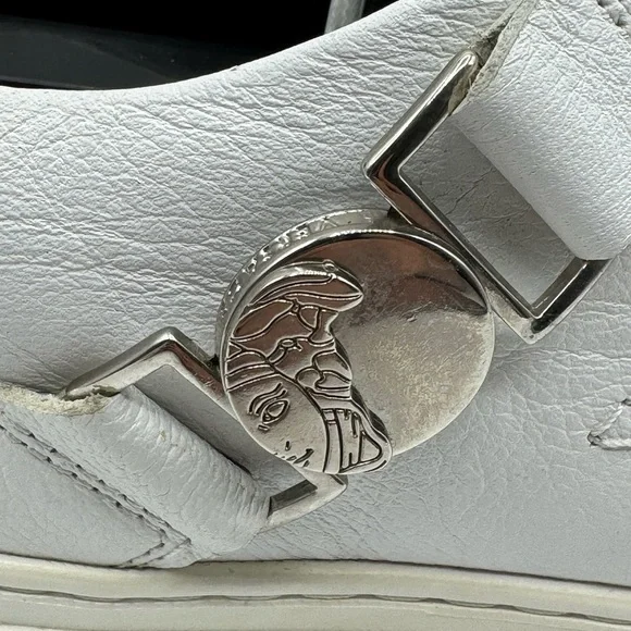 Versace Collection Medusa Strap White Leather Lace Up Sneakers Men's EUR 41 - Picture 7 of 13